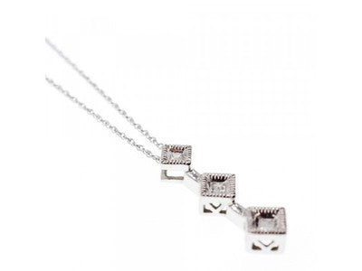 10K White Gold Diamonds Chain With Pendant