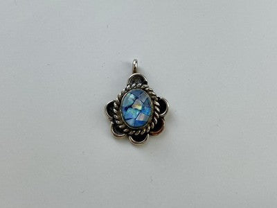 925 Sterling Silver Mosaic Opal Pendant