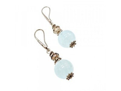 Vintage 925 Sterling Silver Agate Earrings