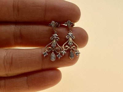 10K Yellow Gold Diamonds Earrings
