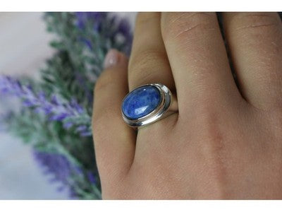 Vintage 925 Sterling Silver Sodalite Ring Size 6.5