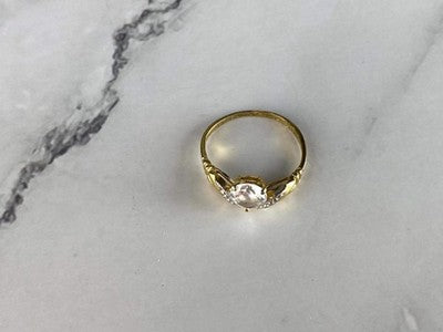 Classic Ring in Gilding (14K ) With CZ Size 7