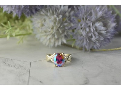 925 Sterling Silver Mystic CZ Ring Size 7.25
