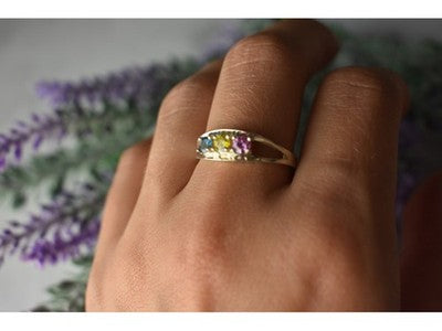 925 Sterling Silver Multicolor CZ Ring Size 9.5