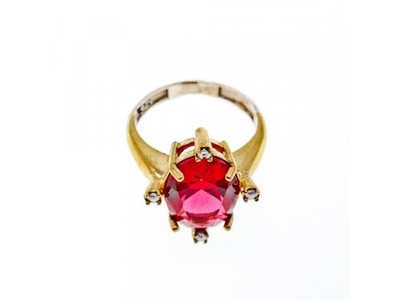 925 Sterling Silver Gold Plated Alpanite & CZ Set