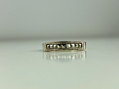 Vintage 925 Sterling Silver Marcasites Ring Size 5.5