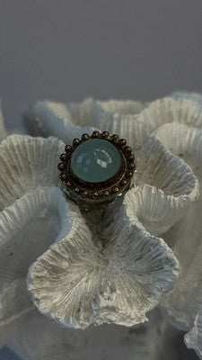 Vintage 925 Sterling Silver Sky Blue Chalcedony Ring Size 5.5