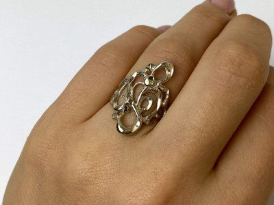 925 Sterling Silver Ring Size 6.5 Italy