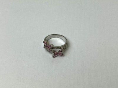 925 Sterling Silver CZ "Butterflies" Ring Size 6.5