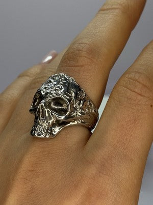 925 Sterling Silver Skull Custom Ring Size 8