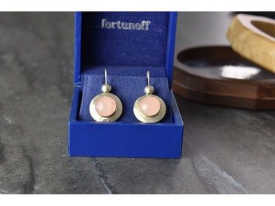 925 Sterling Silver Rose Quartz Earrings