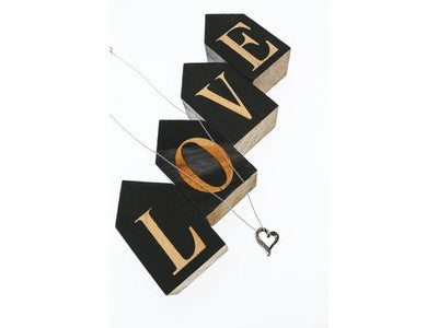 10K White Gold Black & White Diamonds Heart Chain With Pendant
