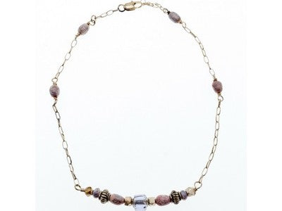 925 Sterling Silver Jewelry Glass Double Bracelet