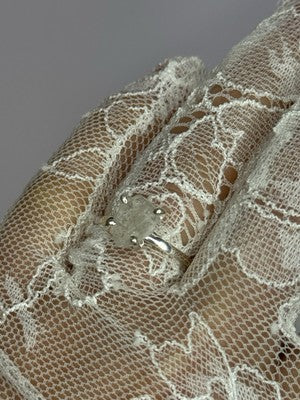 925 Sterling Silver Raw & Rough-Cut Diamond Ring Size 6.5