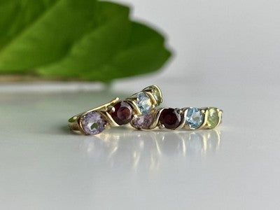 925 Sterling Silver Gold Plated Multi Gemstones Earrings