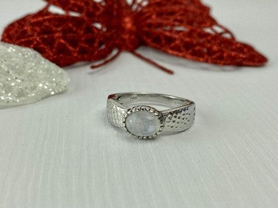 925 Sterling Silver Moonstone Ring Size 10.25