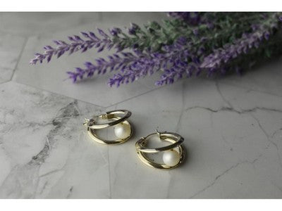 925 Sterling Silver Pearls Earrings Italy