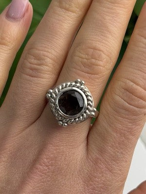 Vintage 925 Sterling Silver Brown Tourmaline Ring Size 9