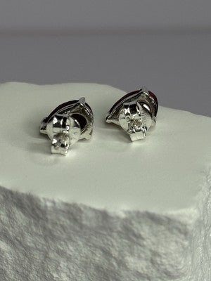 925 Sterling Silver Ruby Earrings Length 0.37 Inch