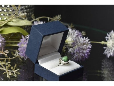925 Sterling Silver Green Turquoise Ring Size 7.5 Mexico