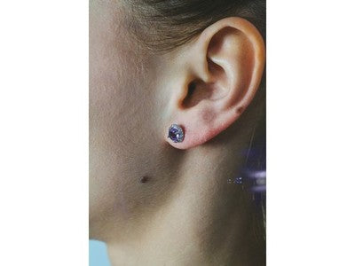 925 Sterling Silver Amethyst Stud Earrings