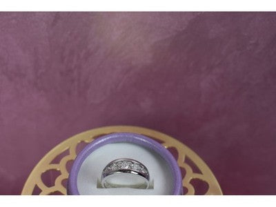 925 Sterling Silver CZ Band Ring Size 9.75