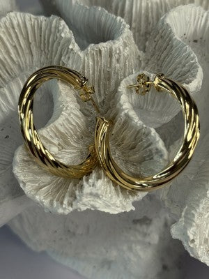 Gold Plated Earrings Length 1.25 Inch