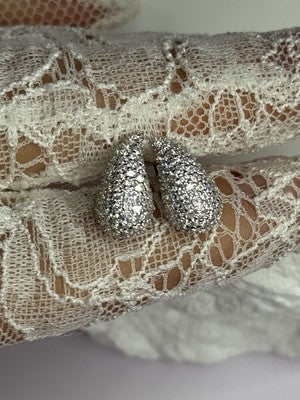 925 Sterling Silver Beautiful CZ Earrings Length 0.55