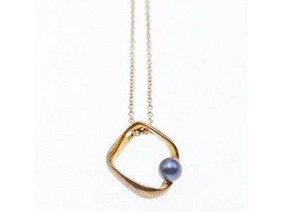 925 Sterling Silver Pearl Chain With Pendant Italy