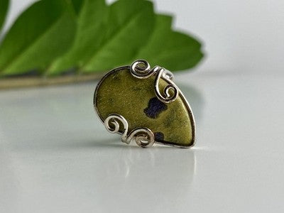 925 Sterling Silver Jasper Ring Size 5.5