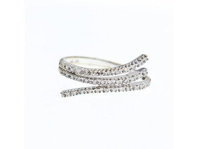 14K White Gold Diamonds Ring Size 8.5