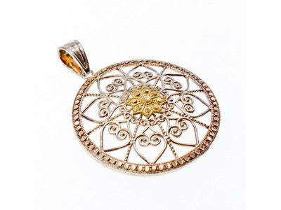925 Sterling Silver & 14k Yellow Gold Pendant