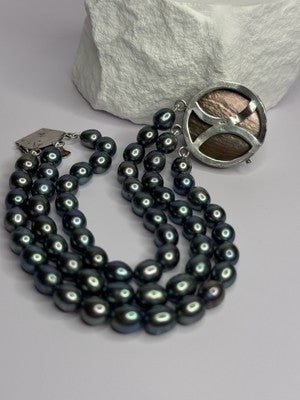 925 Sterling Silver Unique Bracelet Freshwater Pearls Lenght 8 Inch