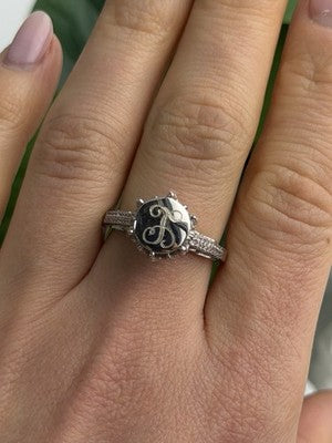 AshleyMaria Monogram 925 Sterling Silver Ring Size 8