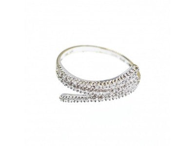 14K White Gold Diamonds Ring Size 8.5