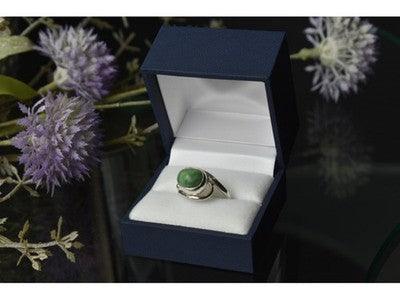925 Sterling Silver Green Turquoise Ring Size 7.5 Mexico