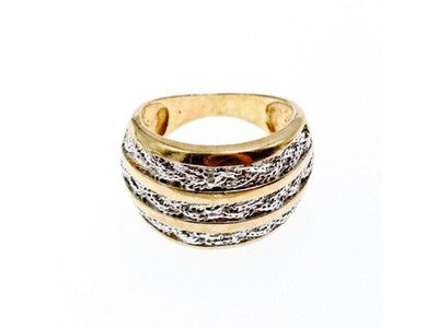 925 Sterling Silver Gold Plated Ring Size 10.5