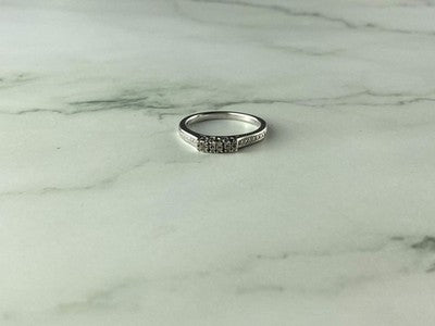 925 Sterling Silver White Topaz Ring Size 6.5