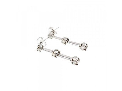 10K White Gold Diamonds Stud Earrings