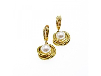 925 Sterling Silver Gold Plated Imitation Pearls Set