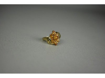 925 Sterling Silver Gold Plated Heliodor Ring Size 6.75