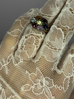 925 Sterling Silver Multicolor Spinel Ring Size 6
