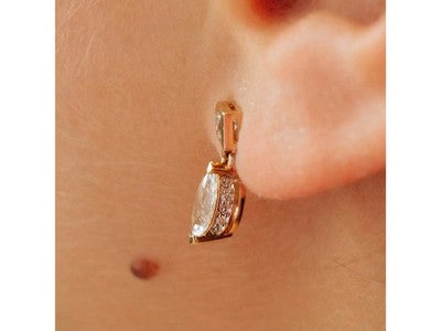 14K Yellow Gold CZ Earrings