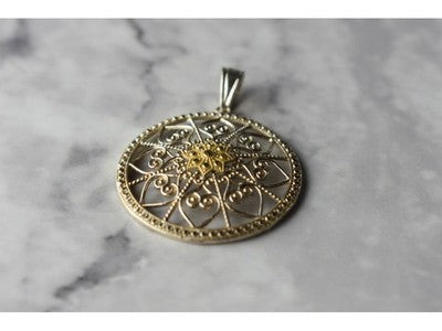 925 Sterling Silver & 14k Yellow Gold Pendant
