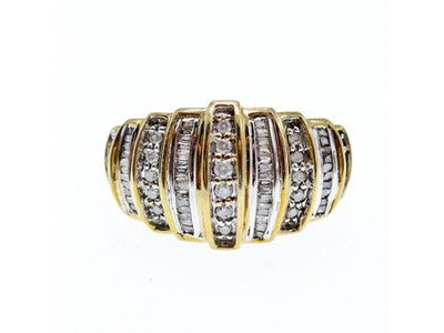 10K Yellow Gold Diamonds Ring Size 8