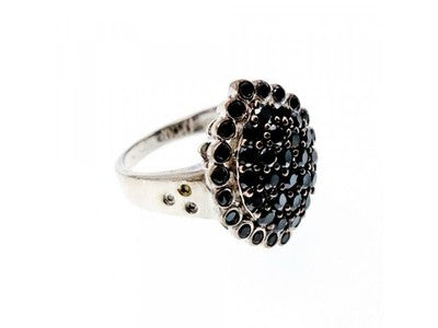 925 Sterling Silver Sapphires & CZ Ring Size 9