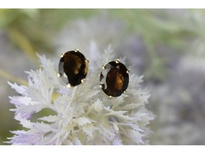925 Sterling Silver Hessonite Stud Earrings
