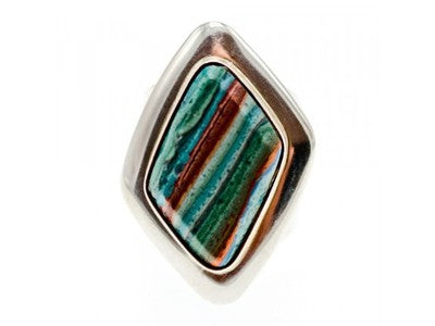 Vintage 925 Sterling Silver Jasper Ring Size 7