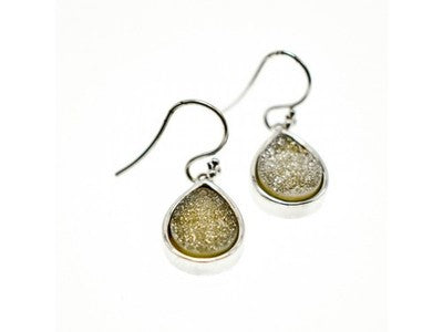 925 Sterling Silver Pyrite "Drops" Earrings