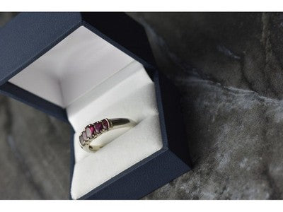 925 Sterling Silver Rubellite Ring Size 10